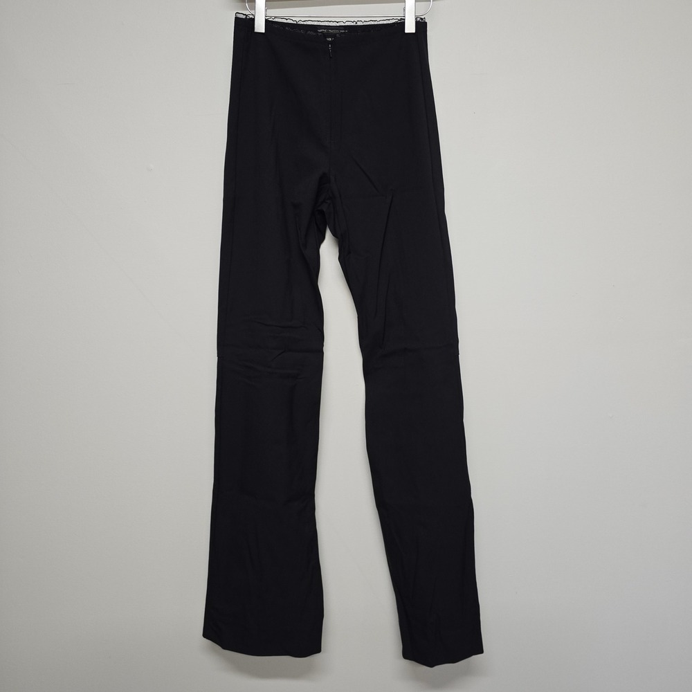 Marithe Francois Girbaud Pants Women 27 Black Lace Trim Flare Y2K Minimalist‎